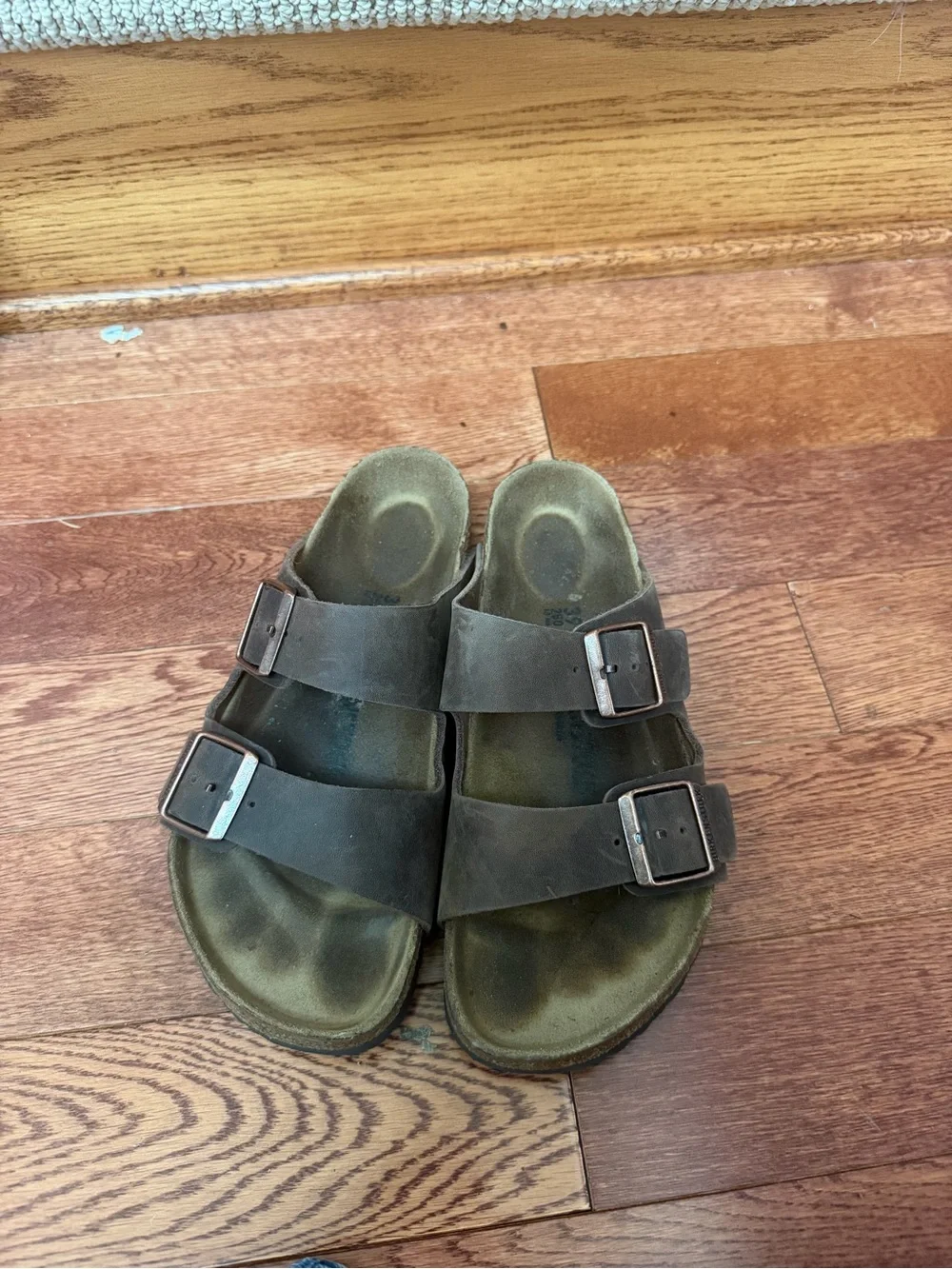 Birkenstocks Brown Double-Buckle Slide Sandals 39 8.5